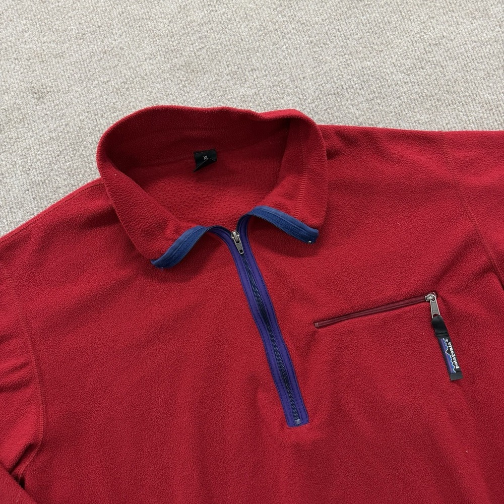 Vintage Retro Patagonia Red 1/4 Zip Pullover Fleece Sweater Men's XL